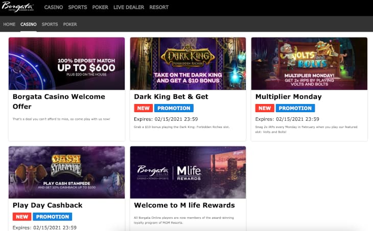 Borgata casino ongoing promotions