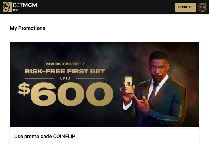 BetMGM welcome bonus in Iowa