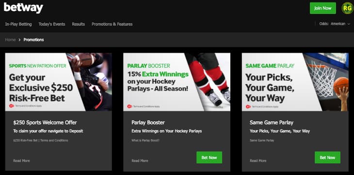 Betway sportsbook promotions NJ