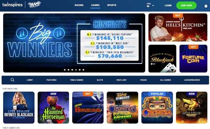 TwinSpires Michigan casino review