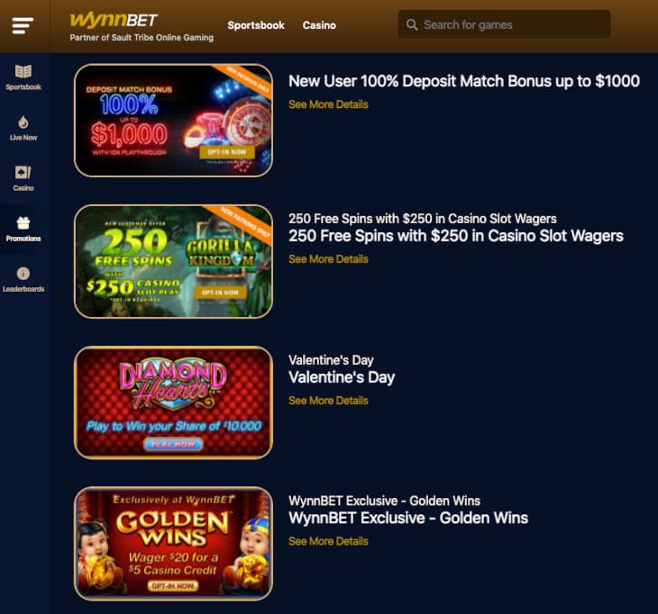 WynnBET casino promotions Michigan