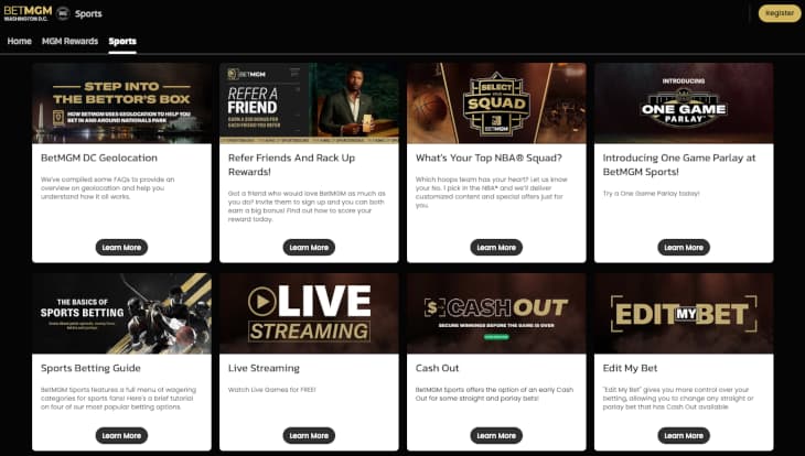 BetMGM sportsbook promotions DC