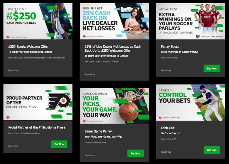 Betway PA sportsbook promotions
